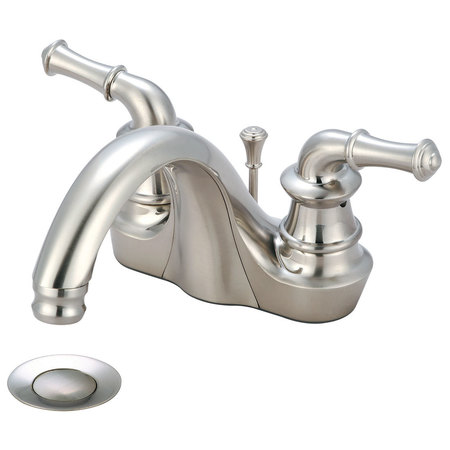 PIONEER FAUCETS Two Handle Bathroom Faucet, NPSM, Centerset, Brushed Nickel, Weight: 6.3 3DM100-BN